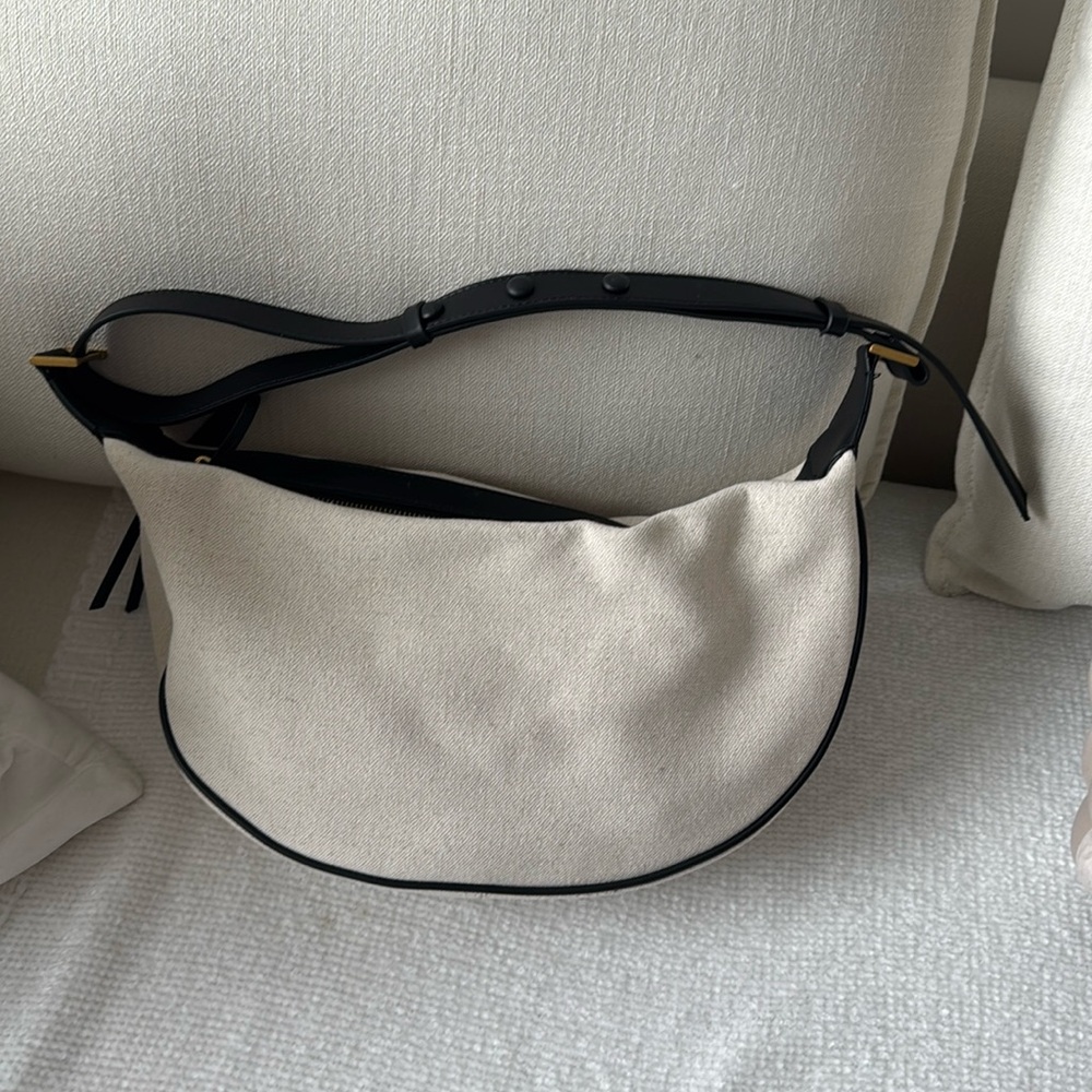 Zara linen type oval crossbody bag